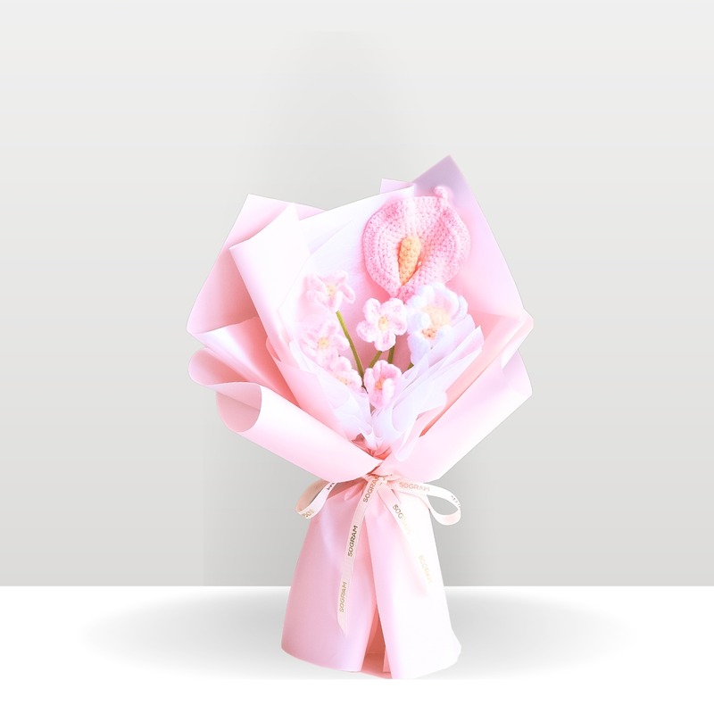 Puffy Pansy Crochet Mini Bouquet