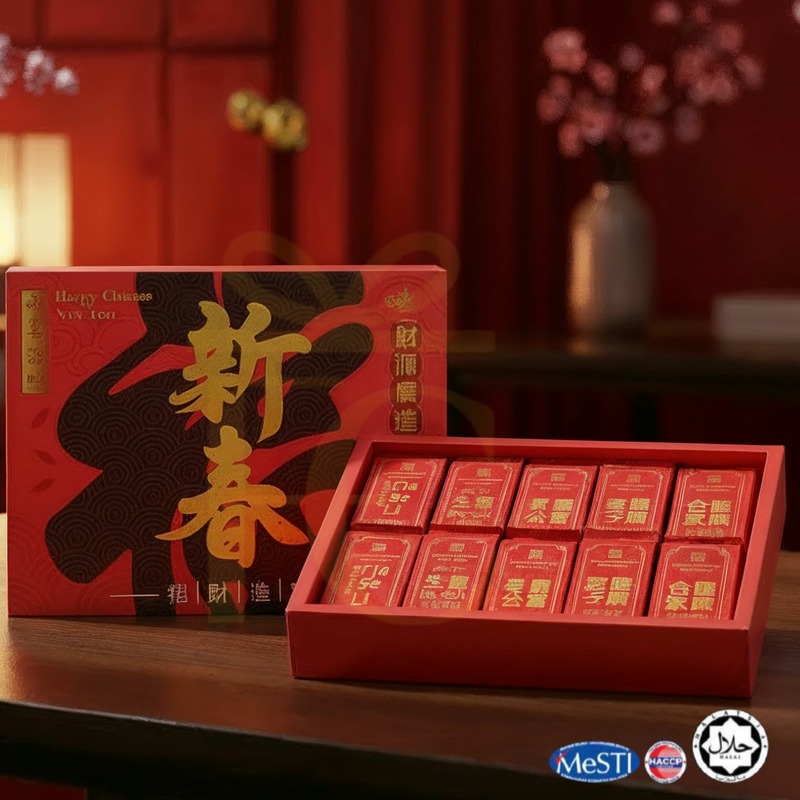 财源滚滚礼盒装 (金牌一口酥黄梨卷) Yi Kou Shu Pineapple Roll Gift Box